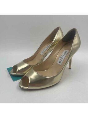 Jimmy Choo Women's Shoe Size 6 Gold Solid Heels